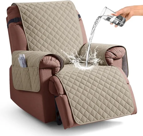 Vista 15 de KinCam Funda 100% impermeable para silla reclinable, fundas de sofá reclinable para mascotas, perros, funda de sofá reclinable, protector de muebles