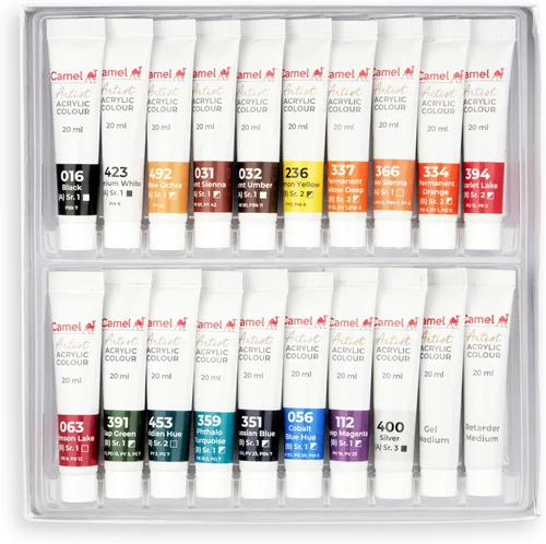Vista 2 de Kokuyo Camlin Artist - Colores acrílicos - 18 tonos, 0.7 onzas líquidas