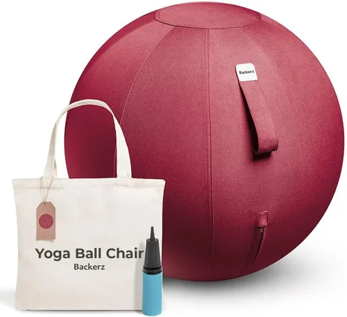 Vista 12 de Backerz Balance Ball Chair for Office & Home - Ergonomic Exercise Ball for Posture & Back Pain Relief, Yoga Ball Chair - Sitting Ball with Washable