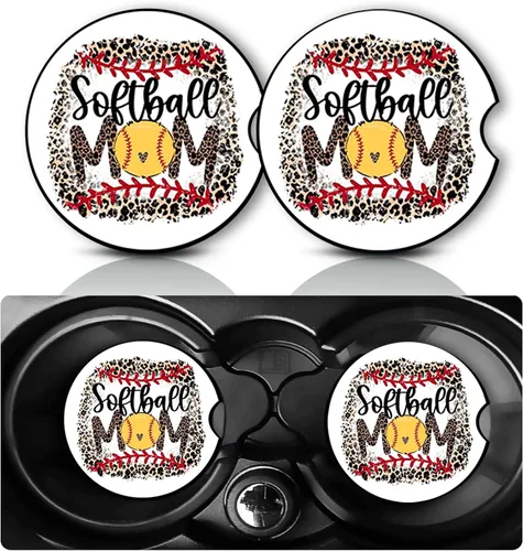 Vista 37 de Paquete de 2 posavasos de béisbol para automóvil, regalos para jugadores de béisbol, entrenadores, adolescentes, mujeres, hombres, tapete