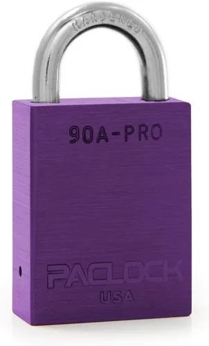 Vista 74 de PACLOCK Candado de la serie 90A-PRO, compre American Act obediente, aluminio anodizado marrón, cilindro de 7 pines de alta seguridad con 1 llave por