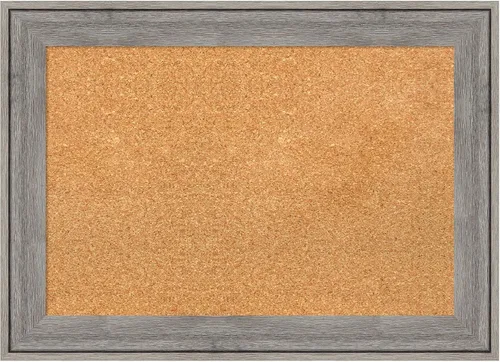 Vista 29 de Amanti Art Natural Cork Board for Wall, 18x24 Vision Board with Grey Wood Frame, Small Corkboard Office Decor for Home Organization, Country Rustic