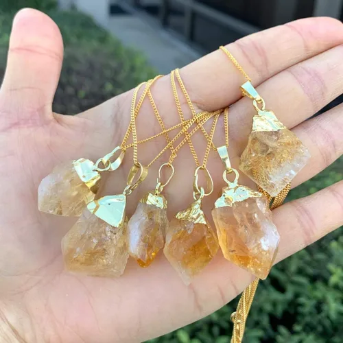 Vista 3 de Collar de plata de ley auténtica con piedras preciosas de amatista y citrino de 18.0in con cristales curativos y piedras de chakra para mujeres