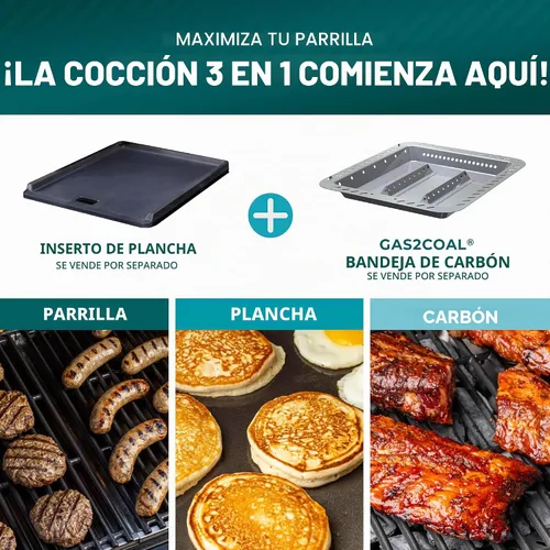 Vista 3 de Charbroil Performance Series 463253925 - Armario para parrilla de gas de 4 quemadores con quemador lateral, color negro