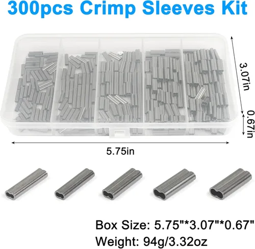 Vista 6 de Kit de manguitos de crimpado de doble barril de cobre, 300 unidades/caja de latón de alta resistencia de cobre prensado de bucle, kit de conector