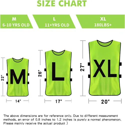 Vista 5 de Paquete de 12 Pinnies para entrenamiento de fútbol para adultos y jóvenes Pennies for Sports Youth con correas elásticas para practicar actividad