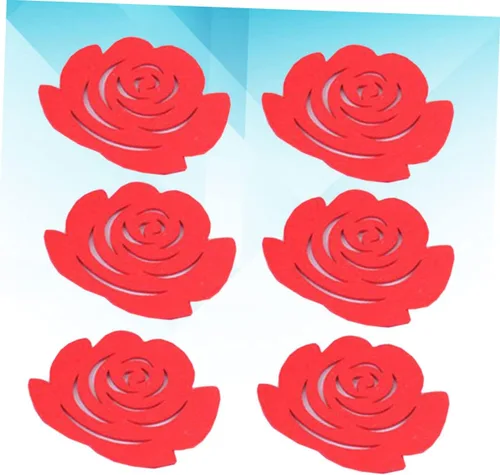 Vista 4 de MAGICLULU Posavasos antideslizantes con forma de flor y rosas, 6 uds