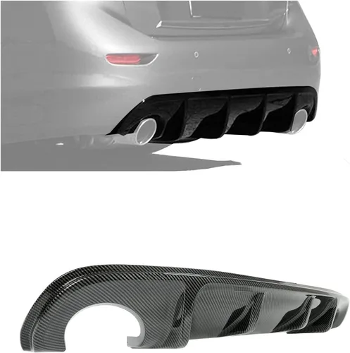 Vista 10 de HECASA Difusor trasero compatible con Infiniti Q50 2014-2017 parachoques alerón divisor plástico negro