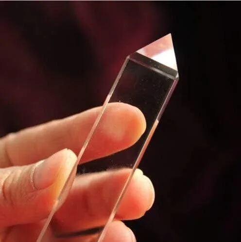 Vista 2 de PHONME 3.95" 4 caras estilo Vogel Natural Clear Quartz Crystal Point 1.98 oz lleno de textura