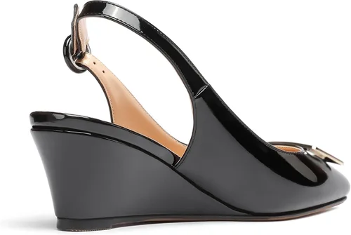 Vista 5 de WAYDERNS Zapatos de tacón bajo para mujer, con puntera cuadrada, charol, rectangular, con hebilla rectangular, de 2 pulgadas