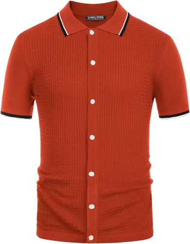 Vista 3 de PJ PAUL JONES Polo de punto para hombre, transpirable, con botones, para golf