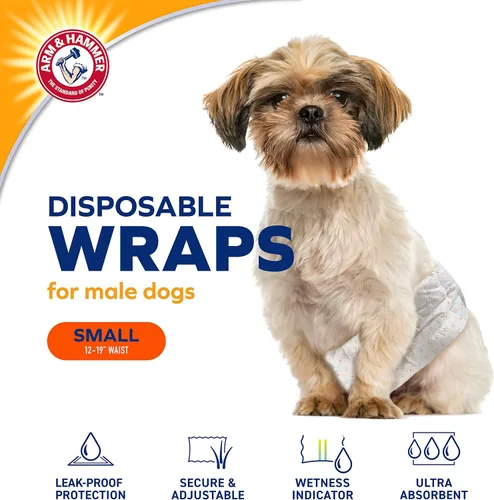 Vista 2 de Arm & Hammer Bandas para el vientre para perros machos pequeños, 12