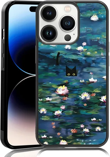 Vista 11 de Elegante funda de teléfono con diseño de gato Marie compatible con iPhone 11, funda de encaje dorado para iPhone, a prueba de golpes, rosa fucsia