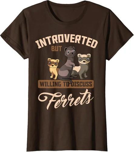 Vista 18 de Camiseta para amantes de los animales de los hurones, Negro, S