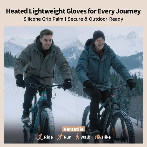 Vista 7 de Heated Glove Liners for Men & Women, Rechargeable Thin Electric Touchscreen Gloves for Skiing, Cycling, Hiking & Typing Negro oscuro