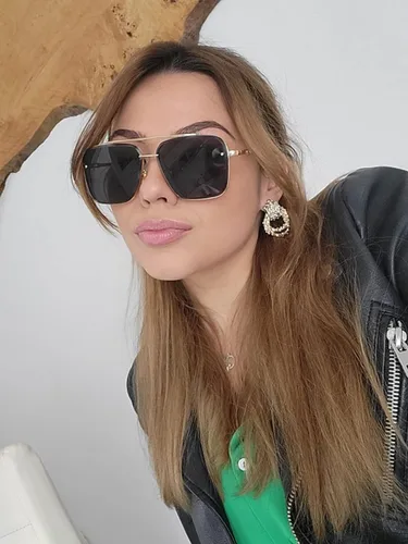 Vista 2 de PORADAY Gafas de sol cuadradas de aviador para hombres y mujeres gafas de sol de gran tamaño marco de metal vintage persianas degradadas