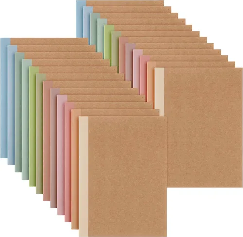 Vista 12 de Harloon A5 Composition Notebook Journals 8 x 5.75 in College Ruled Kraft Notebooks with Rainbow Spines Small Lined Composition Book for Office