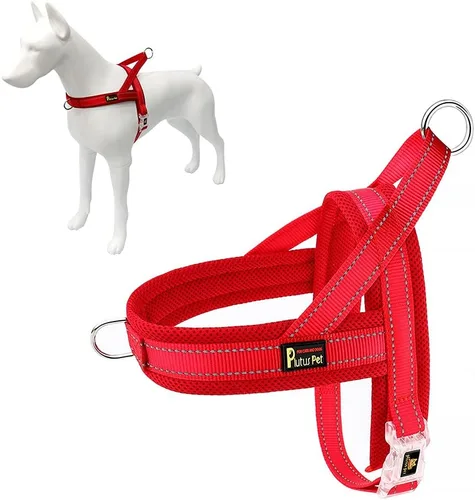 Vista 9 de Plutus Pet - Arnés antitirones para cachorros y perros pequeños, acolchado de malla transpirable Adjustable Reflective with Handle, Escape Proof