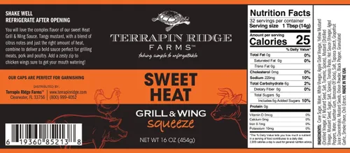Vista 2 de Terrapin Ridge Farms Sweet Heat Grill and Wing Squeeze – Salsa cítrica de mostaza picante para barbacoa, cerdo, aves de corral y alas – 16 onzas – 1