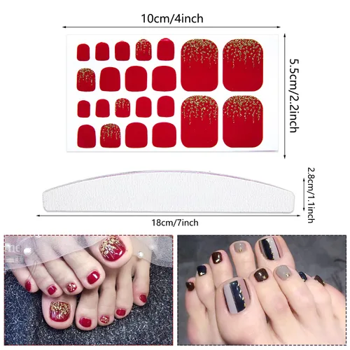 Vista 3 de 20 hojas de 440 piezas de diseños de moda, calcomanías de uñas completas para mujeres, uñas de los pies, calcomanías de esmalte de uñas de gel