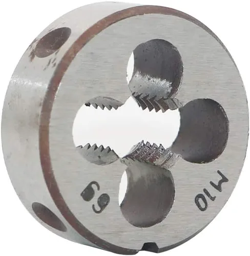 Vista 10 de HSS 0.118 in X 0.5 Mano derecha métrica redonda muere, rosca de máquina muere paso M3 X 0.020 in para el mecanizado de moldes, acero de aleación