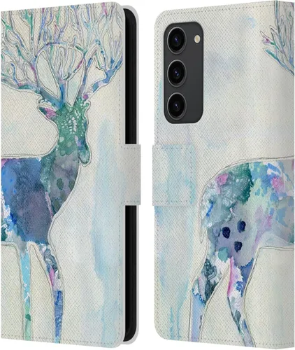 Vista 11 de Head Case Designs Officially Licensed Wyanne Blue Watercolour Bear Animals 2 Leather Wallet Case Compatible with Samsung Galaxy S23+ 5G