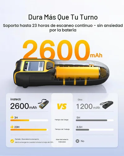 Vista 3 de Inateck Escáner de Código de Barras Inalámbrico, Escáner de Código de Barras Bluetooth Portátil con Pantalla, Escáner de Código de Barras 1D 2D QR