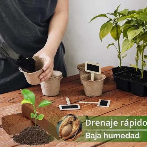 Vista 9 de ZeeDix 2 piezas de ladrillos de coco para plantas, fibra de coco 100% orgánica para tierra de jardín y mezcla de macetas, bajo equilibrio de EC