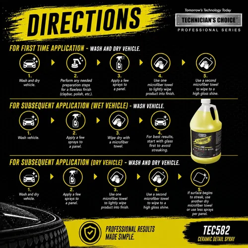 Vista 8 de Technicians Choice - Aerosol de cerámica para limpieza profunda de vehículos TEC582 (1 gal)