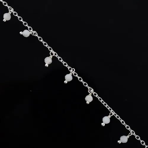 Vista 75 de Yanara Tobilleras de piedras preciosas para mujer, piedra natal natural, chapada en plata, joyería hecha a mano en 8.5 + 1.5 pulgadas, cristales