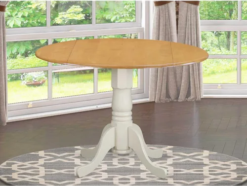 Vista 42 de HomeStock Mesa de comedor redonda de madera, mesa de cocina resistente para espacios pequeños, color negro y cereza/36 pulgadas sin gotas
