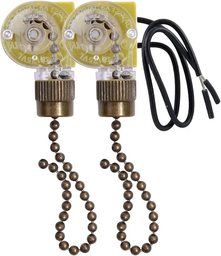 Vista 9 de Interruptor de luz para ventilador de techo Zing Ear ZE-109, control de dos cables encendido-apagado compatible con lámparas de techo Hunter y luces