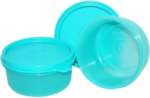 Vista 2 de Tupperware Juego de 2 tazas grandes para aperitivos de 8 onzas, cuencos para servir color azul caribeño
