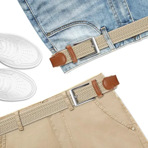 Vista 3 de Lavemi Mens Belt, Stretch Elastic Casual Woven Sport Golf Braided Belts for Men,Gift Box