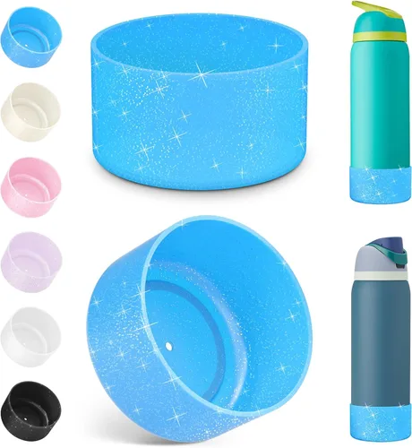 Vista 25 de Airboat 2 botas de silicona para botella de agua Owala de 24 onzas, funda protectora antideslizante para botellas de acero inoxidable, aptas