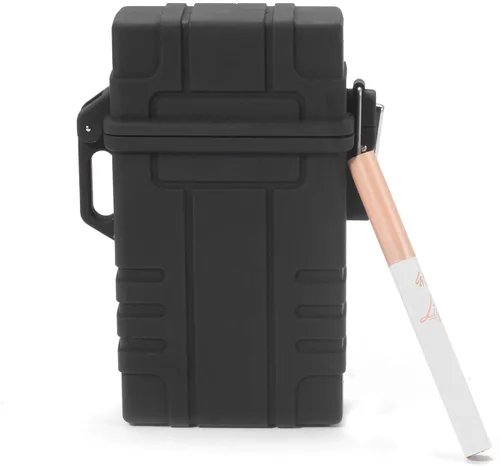 Vista 2 de Skywin Estuche impermeable para cigarrillos con encendedor, soporte hermético para cigarrillos con encendedor recargable, funda para cigarrillos