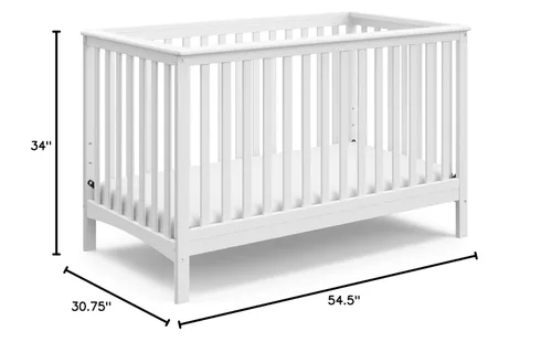 Vista 21 de Stork Craft, Cuna Convertible con Bordes Fijos Hillcrest, Blanco