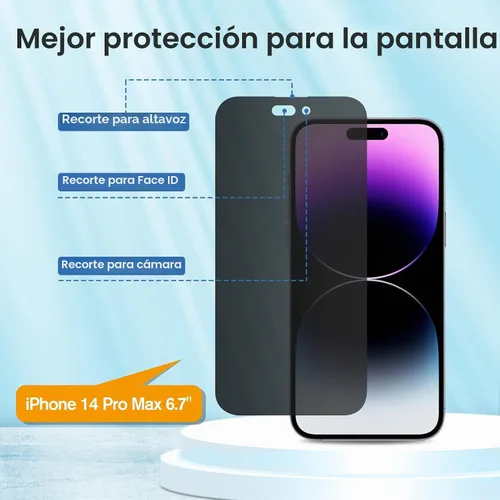 Vista 3 de ProCase Paquete de 2 protectores de pantalla de privacidad para iPhone 14