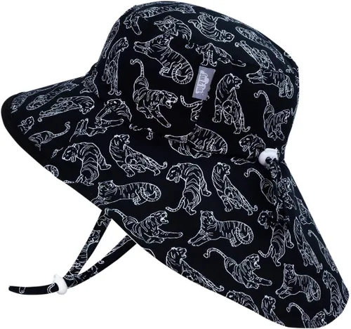 Vista 7 de JAN & JUL Sombrero de sol Xplorer de algodón ajustable para niños 50+ UPF Gris ceniza