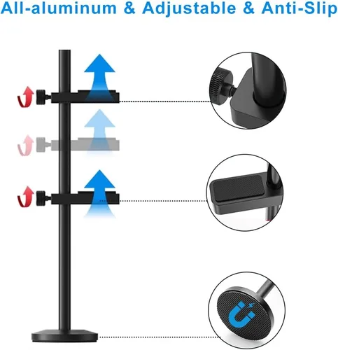 Vista 5 de JOYJOM Soporte de GPU: Soporte de aluminio ajustable para GPU anti hundimiento, soporte para tarjeta gráfica de video, soporte para GPU, soporte
