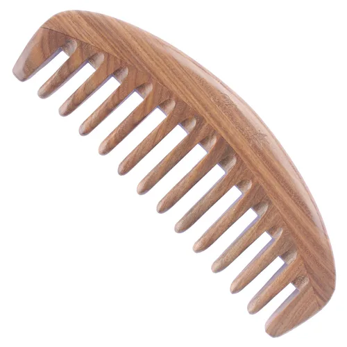 Vista 6 de Breezelike Peine para el cabello – Peine de dientes finos de madera para mujeres, hombres y niños – Peine de cuerno de búfalo de sándalo sin estática
