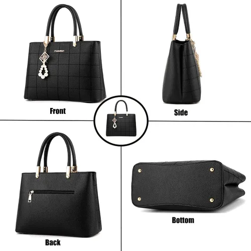 Vista 6 de XingChen Carteras y bolsos para mujer de piel sintética con asa superior, bolso de hombro para mujer