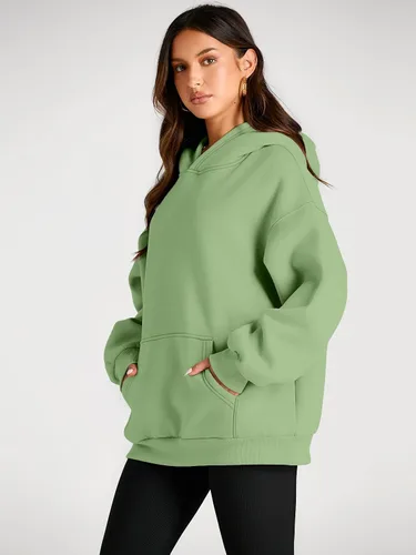 Vista 235 de Trendy Queen - Sudaderas extragrandes con capucha para mujer, suéteres de manga larga, sin botones, de vellón, de otoño, ropa de invierno