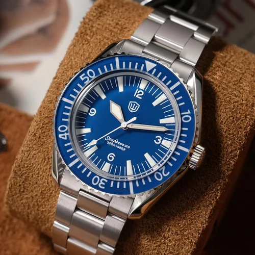 Vista 5 de watchdives WD1967Q Japón VH31 Reloj de buceo para hombre, con movimiento de cuarzo, 1.49 pulgadas, sombrero superior, burbuja, reloj de pulsera