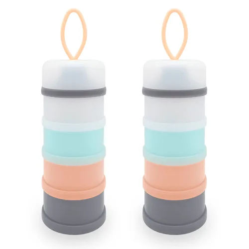Vista 7 de Dispensador de fórmula para bebés, Contenedor de fórmula, Libre de BPA, 4 capas, Contenedor de almacenamiento de viaje para alimentación del bebé