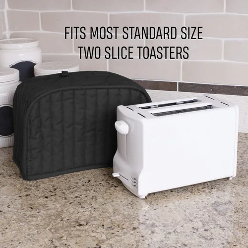 Vista 4 de Funda RITZ Premium Universal para tostadora de dos rebanadas, 11.25" x 5.75" x 7", de poliéster y algodón acolchado, protector contra huellas Negro