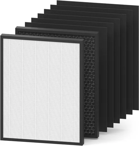 Vista 9 de Paquete de 2 filtros de repuesto para purificador Fellowes AeraMax 90/100/DX5/DB5, se adapta a piezas # 9287001 y 9324001, 2 filtros y 6 filtros