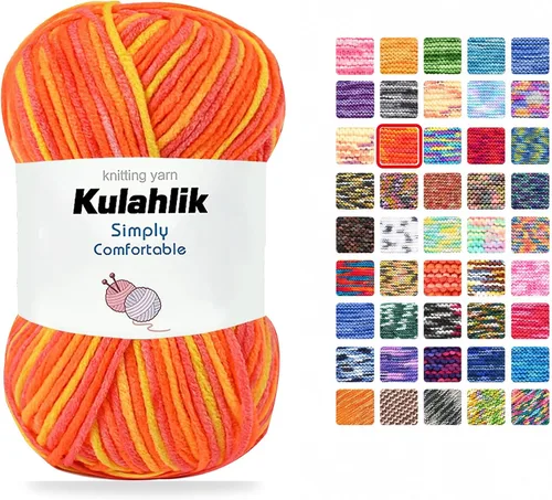 Vista 125 de Hilo acrílico de 8.82 oz (5 x 1.76 oz) para tejer, hilo de hilo degradado colorido, 5 rollos de madejas, perfecto para cualquier proyecto de 06