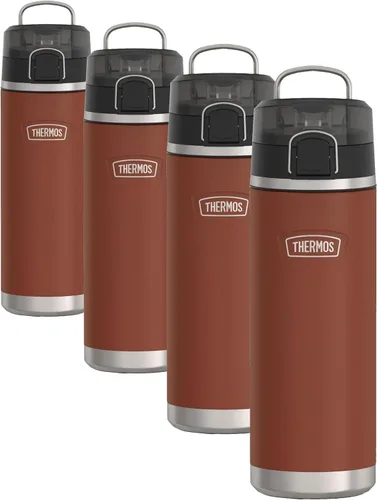 Vista 12 de THERMOS ICON SERIES, botella de agua de acero inoxidable con boquilla, 24 onzas, color verde alpino, botella de agua aislada al vacío con tapa