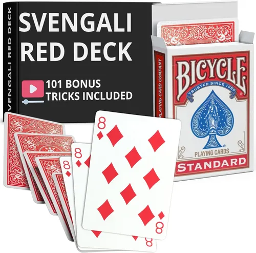 Vista 20 de Ted's Sterling Magic Precision Red Rider Back Bicycle Mazo Svengali con Instrucciones para 100+ Trucos (2 de Tréboles)